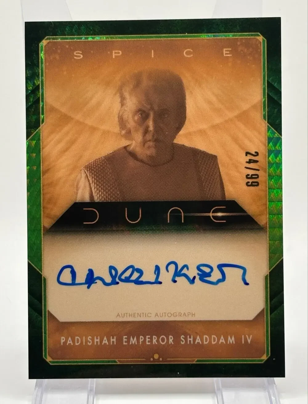 2025 Topps Chrome Dune Emperor Shaddam Christopher Walken Green Auto 24/99 SP